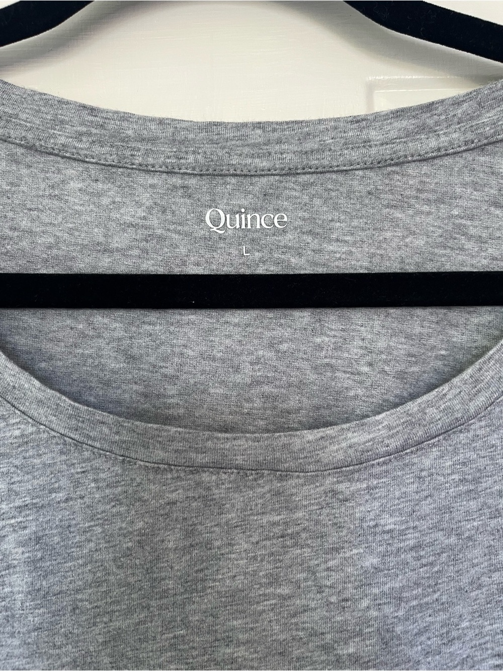 Quince Heather Grey Scoop Neck Short Sleeve Tee Large Classic Minimalist - Picture 3 of 5